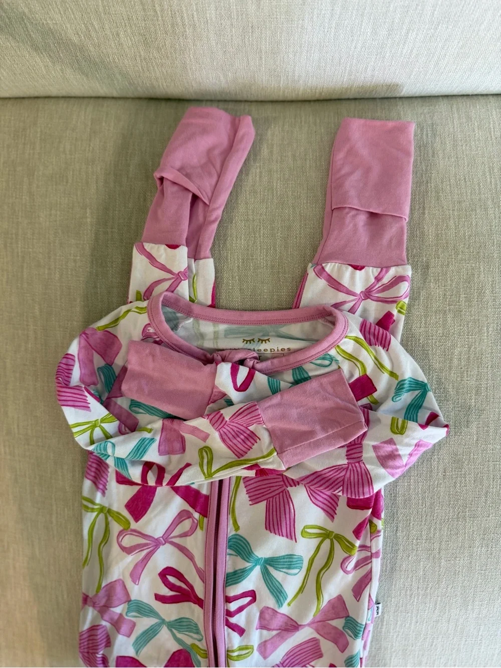 Little Sleepies Ribbons and Bow Print